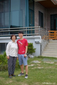Dong et sa mère, hôtes warmshower de Chungju