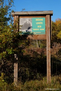 Après traduction, ce n'est pas une mise en garde des humains contre les ours, mais une mise en garde des ours contre les chasseurs (interdit de chasser l'ours)