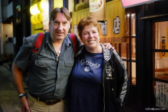 A droite, Patrice, mon warmshower de Nagoya, et son ami Jerry à gauche